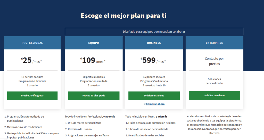 Planes y precios