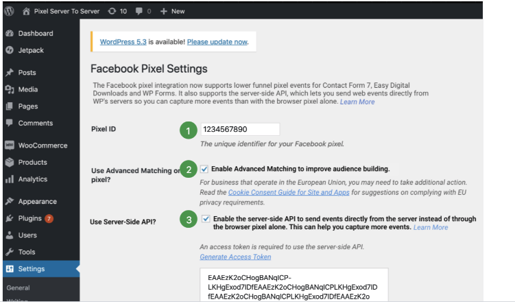 Configuracion pixel facebook en wordpress