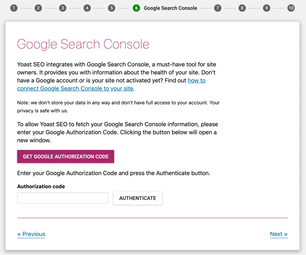 Search console yoast